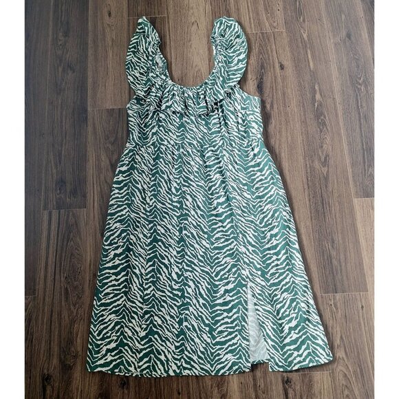 💙 Ava & Viv Linen Blend Flowy Smocked Back Pockets Size 1X Tropical Fit and Fla - Picture 9 of 9